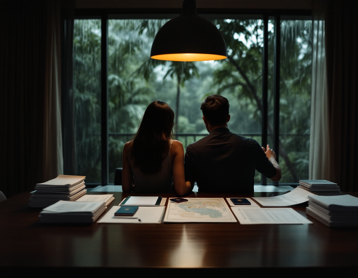 Document Preparation - Couple organizing documents at home